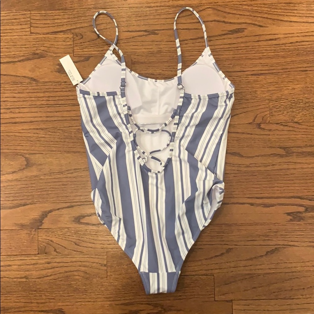 Beach babe bondi Australia one piece swim bathing suit stripe NWT